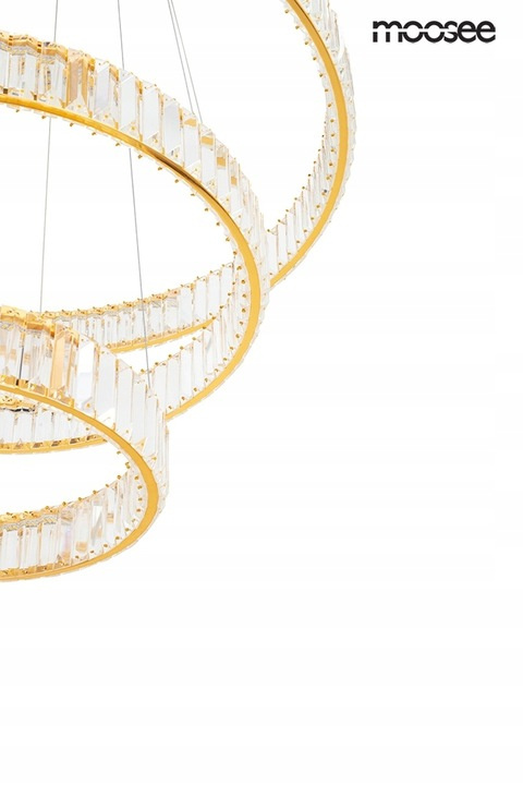 Moosee MOOSEE lampa wisząca LED LIBERTY TRIPLES złota szkło kryształowe transparentny Moosee MOOSEE lampa wisząca LED LIBERTY TRIPLES złota szkło kryształowe transparentny