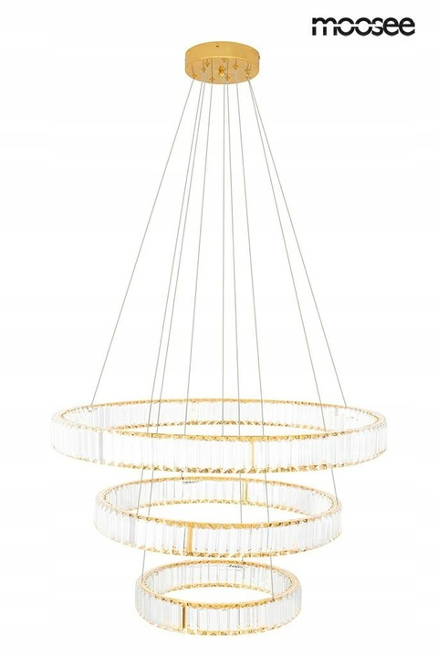 Moosee MOOSEE lampa wisząca LED LIBERTY TRIPLES złota szkło kryształowe transparentny Moosee MOOSEE lampa wisząca LED LIBERTY TRIPLES złota szkło kryształowe transparentny