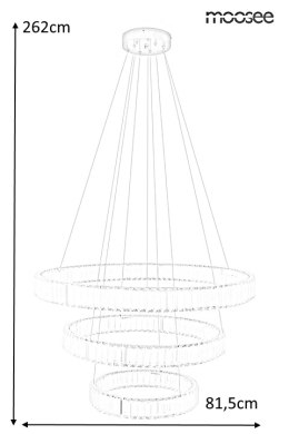 Moosee MOOSEE lampa wisząca LED LIBERTY TRIPLES złota szkło kryształowe transparentny