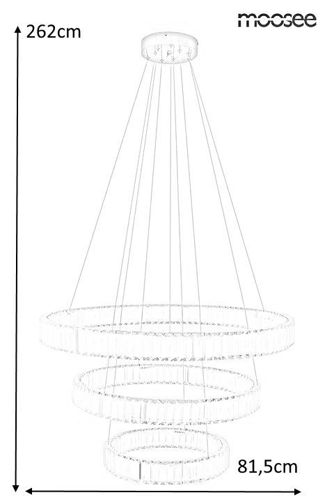 Moosee MOOSEE lampa wisząca LED LIBERTY TRIPLES złota szkło kryształowe transparentny Moosee MOOSEE lampa wisząca LED LIBERTY TRIPLES złota szkło kryształowe transparentny