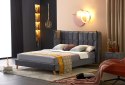 ŁÓŻKO DWUOSOBOWE DO SYPIALNI SCANDINO 160x200 HALMAR TAPICEROWANE TKANINA VELVET DREWNO LITE BEZ MATERACA popielaty ŁÓŻKO DWUOSOBOWE DO SYPIALNI SCANDINO 160x200 HALMAR TAPICEROWANE TKANINA VELVET DREWNO LITE BEZ MATERACA popielaty