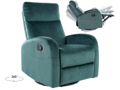 SIGNAL FOTEL BUJANY ROZKŁADANY obrotowy OLIMP VELVET ZIELONY BLUVEL 78 Funkcja Bujania z podnóżkiem SIGNAL FOTEL BUJANY ROZKŁADANY obrotowy OLIMP VELVET ZIELONY BLUVEL 78 Funkcja Bujania z podnóżkiem