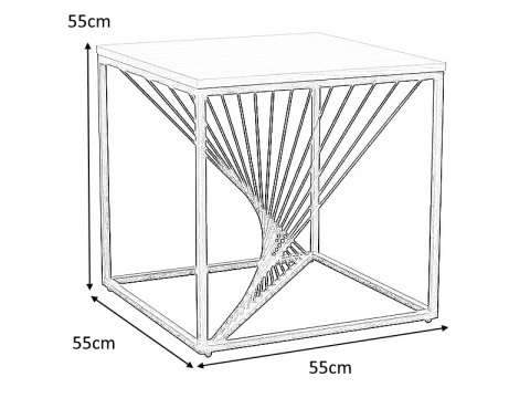 SIGNAL ŁAWA ORION KWADRATOWA MDF + OKLEINA DĄB / STELAŻ METAL CZARNY 55X55 SIGNAL ŁAWA ORION KWADRATOWA MDF + OKLEINA DĄB / STELAŻ METAL CZARNY 55X55