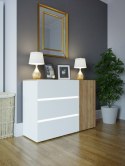 Forte LENYBELARDO LNBK222B-M216 Komoda szafka szuflady oświetlenie LED Dąb Riviera / Biały połysk Forte LENYBELARDO LNBK222B-M216 Komoda szafka szuflady oświetlenie LED Dąb Riviera / Biały połysk