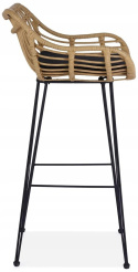 HOKER KRZESŁO BAROWE H105 HALMAR RATTAN syntetyczny NATURALNY PODUSZKA tkanina / STELAŻ STAL malowana proszkowo CZARNY HOKER KRZESŁO BAROWE H105 HALMAR RATTAN syntetyczny NATURALNY PODUSZKA tkanina / STELAŻ STAL malowana proszkowo CZARNY