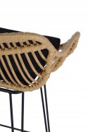 HOKER KRZESŁO BAROWE H105 HALMAR RATTAN syntetyczny NATURALNY PODUSZKA tkanina / STELAŻ STAL malowana proszkowo CZARNY HOKER KRZESŁO BAROWE H105 HALMAR RATTAN syntetyczny NATURALNY PODUSZKA tkanina / STELAŻ STAL malowana proszkowo CZARNY