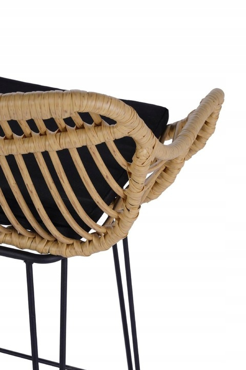 HOKER KRZESŁO BAROWE H105 HALMAR RATTAN syntetyczny NATURALNY PODUSZKA tkanina / STELAŻ STAL malowana proszkowo CZARNY HOKER KRZESŁO BAROWE H105 HALMAR RATTAN syntetyczny NATURALNY PODUSZKA tkanina / STELAŻ STAL malowana proszkowo CZARNY