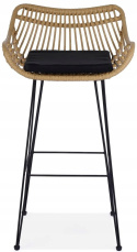 HOKER KRZESŁO BAROWE H105 HALMAR RATTAN syntetyczny NATURALNY PODUSZKA tkanina / STELAŻ STAL malowana proszkowo CZARNY HOKER KRZESŁO BAROWE H105 HALMAR RATTAN syntetyczny NATURALNY PODUSZKA tkanina / STELAŻ STAL malowana proszkowo CZARNY