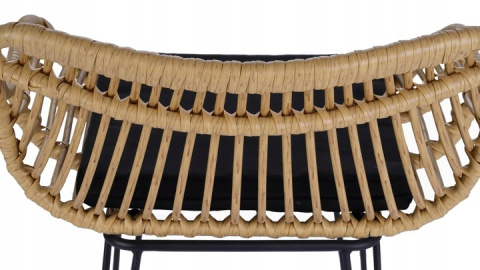 HOKER KRZESŁO BAROWE H105 HALMAR RATTAN syntetyczny NATURALNY PODUSZKA tkanina / STELAŻ STAL malowana proszkowo CZARNY HOKER KRZESŁO BAROWE H105 HALMAR RATTAN syntetyczny NATURALNY PODUSZKA tkanina / STELAŻ STAL malowana proszkowo CZARNY