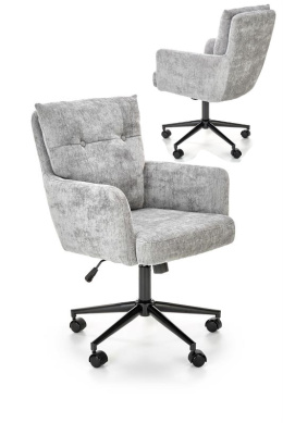 Halmar FLORES fotel obrotowy, jasny popiel - krzesło biurowe do biurka, pracowni, gabinetu, TILT