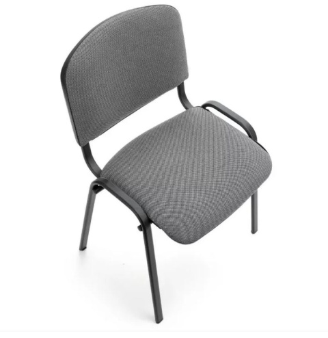 Halmar ISO krzesło konferencyjne popielaty, czarny, OBAN EF031 materiał: stal lakierowana proszkowo / tkanina Halmar ISO krzesło konferencyjne popielaty, czarny, OBAN EF031 materiał: stal lakierowana proszkowo / tkanina