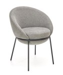 Halmar K482 krzesło do jadalni popiel, materiał: tkanina / stal malowana proszkowo, czarny