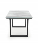 Halmar stół MARLEY rozkładany 160-200x90 blat szkło MDF lakierowany - biały marmur / popielaty, nogi stal malowana - czarny Halmar stół MARLEY rozkładany 160-200x90 blat szkło MDF lakierowany - biały marmur / popielaty, nogi stal malowana - czarny