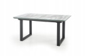Halmar stół MARLEY rozkładany 160-200x90 blat szkło MDF lakierowany - biały marmur / popielaty, nogi stal malowana - czarny Halmar stół MARLEY rozkładany 160-200x90 blat szkło MDF lakierowany - biały marmur / popielaty, nogi stal malowana - czarny