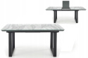 Halmar stół MARLEY rozkładany 160-200x90 blat szkło MDF lakierowany - biały marmur / popielaty, nogi stal malowana - czarny Halmar stół MARLEY rozkładany 160-200x90 blat szkło MDF lakierowany - biały marmur / popielaty, nogi stal malowana - czarny