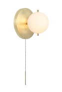 King Home Kinkiet Lampa ścienna ORO złota metal kulisty klosz szkło mleczny 1xG9 King Home Kinkiet Lampa ścienna ORO złota metal kulisty klosz szkło mleczny 1xG9