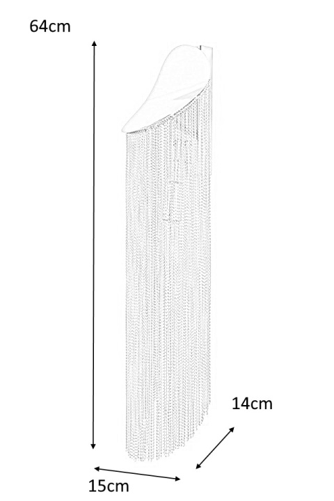 Moosee MOOSEE Kinkiet lampa ścienna LAMBADA złota metalowa E14 klosz wykonany z delikatnych łańcuszków oryginalny i nowoczesny Moosee MOOSEE Kinkiet lampa ścienna LAMBADA złota metalowa E14 klosz wykonany z delikatnych łańcuszków oryginalny i nowoczesny