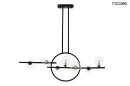 Moosee MOOSEE lampa wisząca ALURE LINE TWIN 90 czarna metal standartowe klosze G9 połączone z obręczą LED szkło transparentny