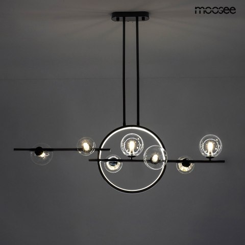 LAMPA WISZĄCA ALURE LINE TWIN 90 metal CZARNA standartowe KLOSZE G9 połączone z obręczą LED szkło TRANSPARENTNE Moosee MOOSEE LAMPA WISZĄCA ALURE LINE TWIN 90 metal CZARNA standartowe KLOSZE G9 połączone z obręczą LED szkło TRANSPARENTNE Moosee MOOSEE