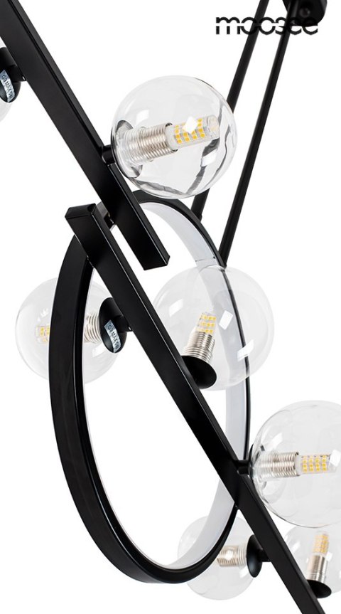 LAMPA WISZĄCA ALURE LINE TWIN 90 metal CZARNA standartowe KLOSZE G9 połączone z obręczą LED szkło TRANSPARENTNE Moosee MOOSEE LAMPA WISZĄCA ALURE LINE TWIN 90 metal CZARNA standartowe KLOSZE G9 połączone z obręczą LED szkło TRANSPARENTNE Moosee MOOSEE