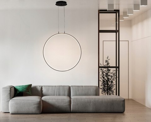Moosee MOOSEE lampa wisząca LED CIRCULO 60 czarna metal aluminium w kształcie okręgu prosta i dekoracyjna Moosee MOOSEE lampa wisząca LED CIRCULO 60 czarna metal aluminium w kształcie okręgu prosta i dekoracyjna