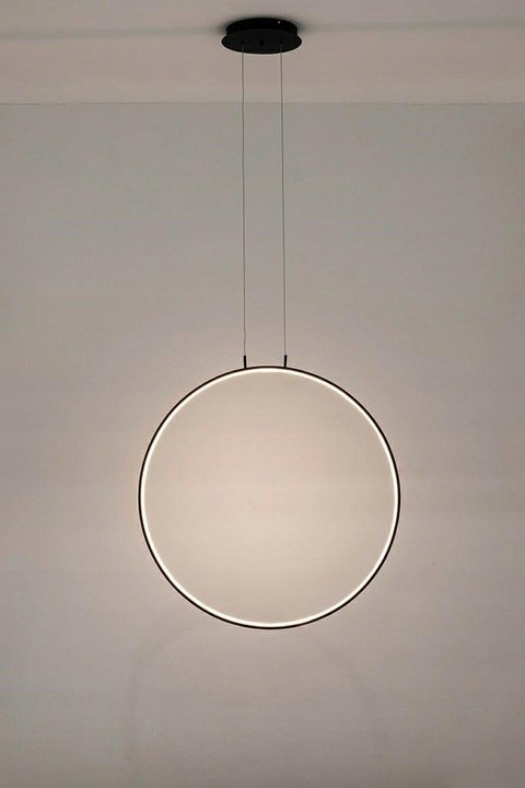 Moosee MOOSEE lampa wisząca LED CIRCULO 60 czarna metal aluminium w kształcie okręgu prosta i dekoracyjna Moosee MOOSEE lampa wisząca LED CIRCULO 60 czarna metal aluminium w kształcie okręgu prosta i dekoracyjna