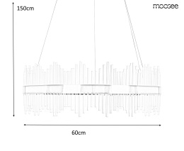 Moosee MOOSEE lampa wisząca FLORENS 60 złota metalowa klosze szklane transparentne światło skierowane w górę i w dół