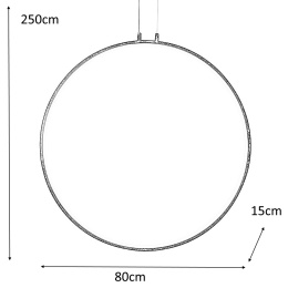 Moosee MOOSEE lampa wisząca LED CIRCULO 80 czarna metal aluminium w kształcie okręgu prosta i dekoracyjna