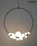 Moosee MOOSEE lampa wisząca ROCIO czarna metalowa okrągłe klosze szklane białe 14xG9