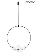 LAMPA WISZĄCA ROCIO Moosee MOOSEE CZARNA metalowa okrągłe klosze szklane BIAŁE 14xG9 LAMPA WISZĄCA ROCIO Moosee MOOSEE CZARNA metalowa okrągłe klosze szklane BIAŁE 14xG9