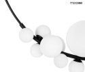 Moosee MOOSEE lampa wisząca ROCIO czarna metalowa okrągłe klosze szklane białe 14xG9