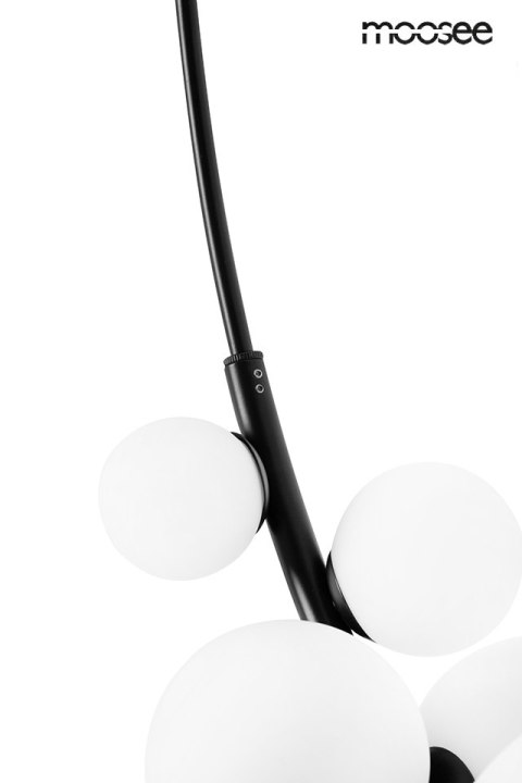 LAMPA WISZĄCA ROCIO Moosee MOOSEE CZARNA metalowa okrągłe klosze szklane BIAŁE 14xG9 LAMPA WISZĄCA ROCIO Moosee MOOSEE CZARNA metalowa okrągłe klosze szklane BIAŁE 14xG9