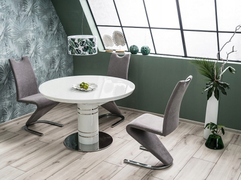 SIGNAL STÓŁ STRATOS ROZKŁADANY BLAT MDF + SZKŁO HARTOWANE BIAŁY LAKIER/ PODSTAWA MDF + STAL NIERDZEWNA BIAŁY LAKIER 120(160)x120 SIGNAL STÓŁ STRATOS ROZKŁADANY BLAT MDF + SZKŁO HARTOWANE BIAŁY LAKIER/ PODSTAWA MDF + STAL NIERDZEWNA BIAŁY LAKIER 120(160)x120