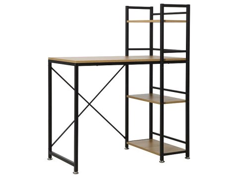 BIURKO Z PÓŁKAMI B-036 PŁYTA LAMINOWANA DĄB/ STELAŻ METALOWY CZARNY MAT DO BIURA PRACOWNI POKOJU MŁODZIEŻOWEGO SIGNAL BIURKO Z PÓŁKAMI B-036 PŁYTA LAMINOWANA DĄB/ STELAŻ METALOWY CZARNY MAT DO BIURA PRACOWNI POKOJU MŁODZIEŻOWEGO SIGNAL