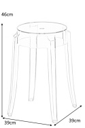 STOŁEK TABORET Duch D2.DESIGN TRANSPARENTNY 46cm TWORZYWO stabilny i wygodny STOŁEK TABORET Duch D2.DESIGN TRANSPARENTNY 46cm TWORZYWO stabilny i wygodny