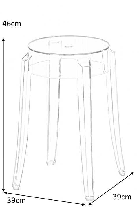 STOŁEK TABORET Duch D2.DESIGN TRANSPARENTNY 46cm TWORZYWO stabilny i wygodny STOŁEK TABORET Duch D2.DESIGN TRANSPARENTNY 46cm TWORZYWO stabilny i wygodny