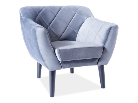 FOTEL KARO 1 VELVET SZARY BLUVEL 14 / BUK FOTEL KARO 1 VELVET SZARY BLUVEL 14 / BUK
