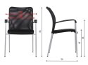 Krzesło gabinetowe konferencyjne czarne HN-7501/AL z podłokietnikami, możliwość sztaplowania