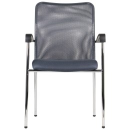 Krzesło gabinetowe konferencyjne szare HN-7501/CH z podłokietnikami, możliwość sztaplowania