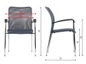 Krzesło gabinetowe konferencyjne szare HN-7501/CH z podłokietnikami, możliwość sztaplowania