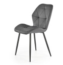 Halmar K453 krzesło do jadalni popielaty - szary, materiał: tkanina velvet / stal malowana
