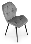 Halmar K453 krzesło do jadalni popielaty - szary, materiał: tkanina velvet / stal malowana