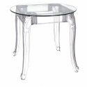 Intesi Stół Ghost 80cm transparentny okrągły blat szklany, bogato zdobiony stelaż tworzywo Intesi Stół Ghost 80cm transparentny okrągły blat szklany, bogato zdobiony stelaż tworzywo