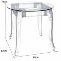 Intesi Stół Ghost 80cm transparentny okrągły blat szklany, bogato zdobiony stelaż tworzywo Intesi Stół Ghost 80cm transparentny okrągły blat szklany, bogato zdobiony stelaż tworzywo