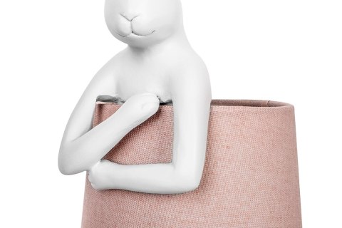 Kare Design KARE lampa stołowa RABBIT 68 cm biała / róźowa Kare Design KARE lampa stołowa RABBIT 68 cm biała / róźowa