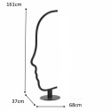 King Home Lampa podłogowa LED FACE FLOOR czarna stal aluminium przypomina profil kobiecej twarzy będzie równocześnie dekoracją King Home Lampa podłogowa LED FACE FLOOR czarna stal aluminium przypomina profil kobiecej twarzy będzie równocześnie dekoracją