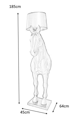 King Home Lampa podłogowa KOŃ HORSE STAND M biała mat - włókno szklane podstawa marmur ruchomy klosz E27