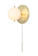 King Home Kinkiet Lampa ścienna ORO złota metal kulisty klosz szkło mleczny 1xG9 King Home Kinkiet Lampa ścienna ORO złota metal kulisty klosz szkło mleczny 1xG9