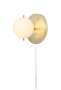 King Home Kinkiet Lampa ścienna ORO złota metal kulisty klosz szkło mleczny 1xG9 King Home Kinkiet Lampa ścienna ORO złota metal kulisty klosz szkło mleczny 1xG9