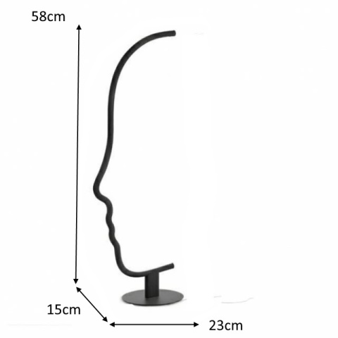 King Home Lampa stołowa LED FACE TABLE czarna metal aluminium przypomina profil twarzy kobiety będzie dekoracją pomieszczenia King Home Lampa stołowa LED FACE TABLE czarna metal aluminium przypomina profil twarzy kobiety będzie dekoracją pomieszczenia